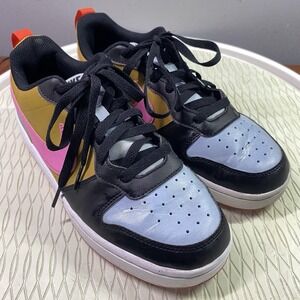 Nike Youth/Kids Court Borough Low-top Sneakers Black/Pink/Green/Blue Sz. 7Y